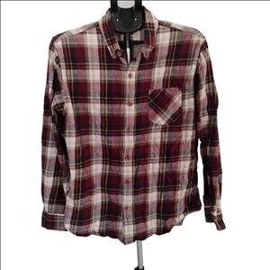 Weatherproof Men's Plaid Shirt - Burgundy and White